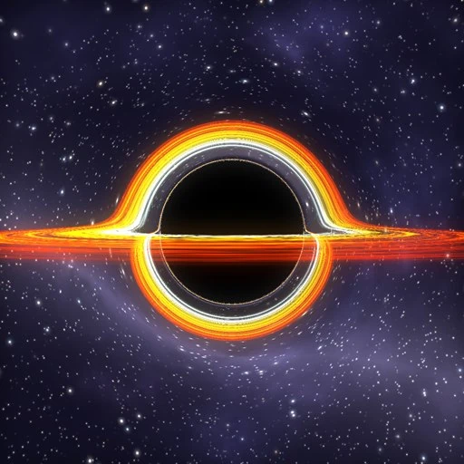 Das App-Symbol von Black Hole Tap: ein Schwarzes Loch mit leuchtendem Ring
